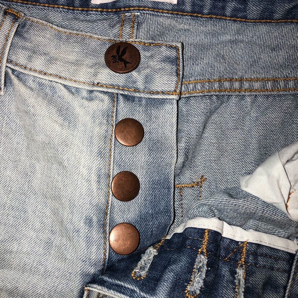 ONE TEASPOON Chargers Denim Distressed Shorts - Picture 3 of 8
